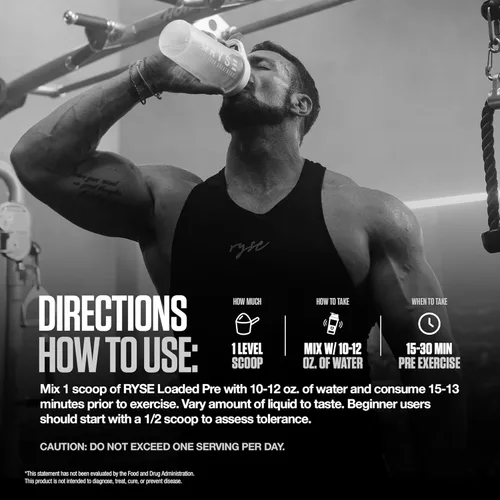 Vista 6 de RYSE Loaded - Polvo de preentrenamiento – Uva Bazooka – Preentrenamiento diario para hombres y mujeres con 390 mg de cafeína, beta alanina