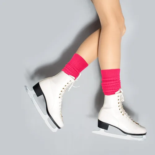 Vista 2 de Benefeet Sox Calcetines holgados para mujer y niña, calcetines largos de punto apilados, divertidos calcetines de los años 80 y 90, calcetines