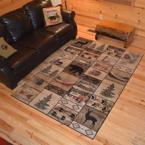 Vista 2 de Alfombra Empire Rustic Lodge River Run Cabin 8X10 alfombra de área, 7'10x9'10