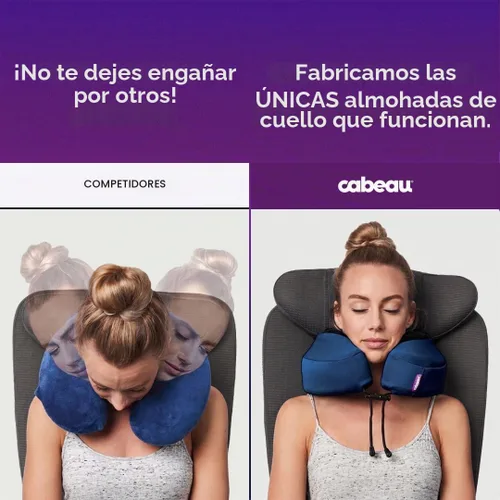 Vista 3 de Cabeau Evolution S3 Almohada de viaje – Se sujeta al asiento del avión – Asegura que tu cabeza no se caiga hacia adelante – Relájate con espuma