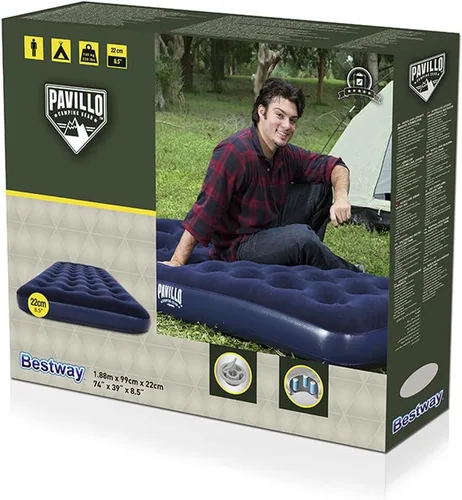 Vista 2 de Bestway Inflatable Mattress, Single Bed, Blue, 22 x 188 x 99 cm