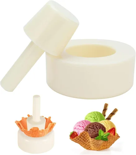 Vista 7 de Pizzelle Roller, 4 moldes de cono de helado de 9.3 pulgadas, rodillo de huevo, moldes de plástico para cuernos de crema