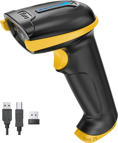 Vista 14 de Tera Escáner de Códigos de Barras Inalámbrico Versátil 2-en-1 (2.4Ghz Inalámbrico + USB 2.0 Con Cable) con Indicador de Nivel de Batería, Distancia