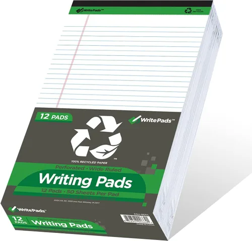 Vista 11 de KAISA Blocs de notas de tamaño legal amarillos 12blocs, hojas en papel reciclado de 5 x 8 pulgadas, con líneas estrechas, papel rayado pequeño