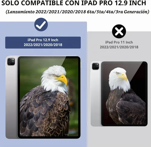 Vista 2 de ZoneFoker Funda para iPad Pro 12.9 Pulgadas 6ª/5ª/4ª/3ª Generación 2022/2021/2020/2018, Funda Protectora Esbelta y Resistente para iPad Pro 12.9