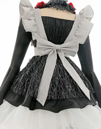 Vista 5 de Cosplayfm Disfraz de cosplay de anime para mujer traje de criada Kawaii