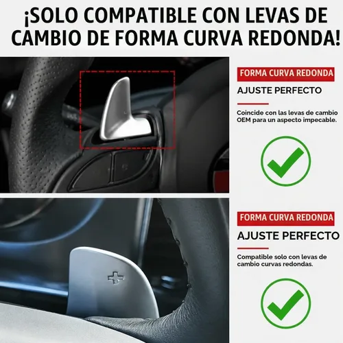 Vista 5 de Extensión de levas de cambio para Dodge Charger, Challenger - Cubiertas de levas de cambio de volante de aluminio billete compatibles con Dodge