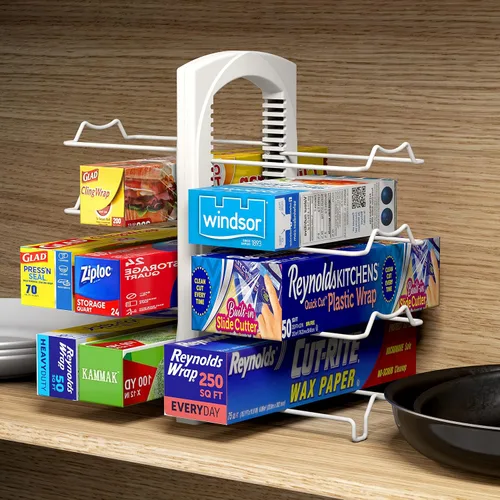Vista 2 de Simple Houseware s - Organizador ajustable de cocina, color blanco