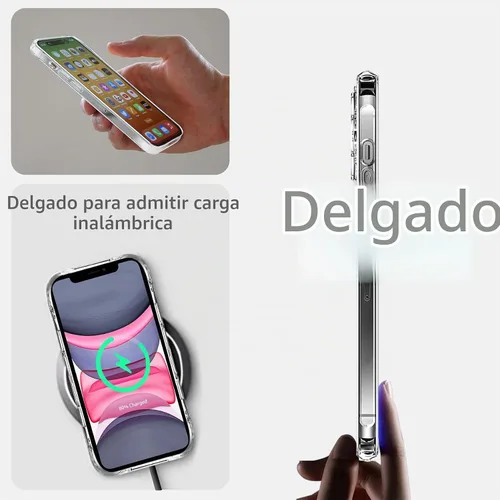 Vista 5 de JJGoo Compatible con iPhone 11 Funda transparente, transparente a prueba de golpes, delgada, antiarañazos, carcasa protectora de policarbonato duro
