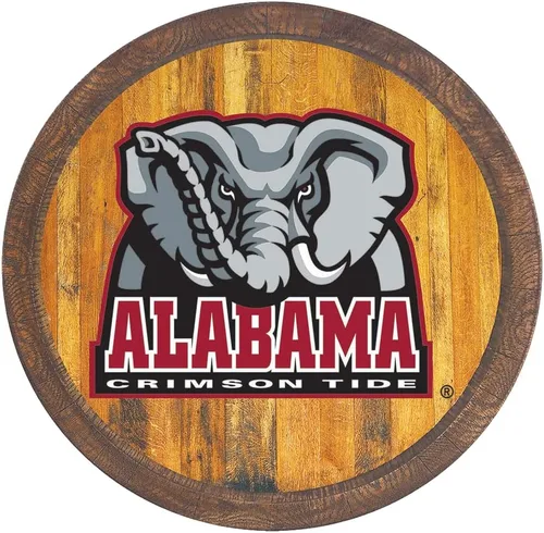Vista 57 de The Fan Brands NCAA Alabama Crimson Tide: "Faux" - Letrero de barra del equipo deportivo, decoración para el hogar, dormitorio, garaje, oficina