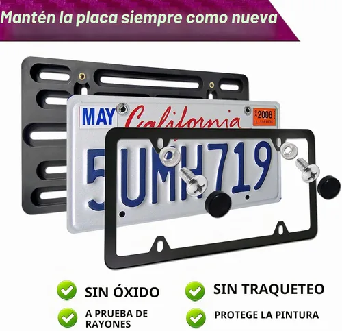 Vista 4 de ZXFOOG Kit de montaje de matrícula delantera, soporte para placa de Marco de aluminio negro
