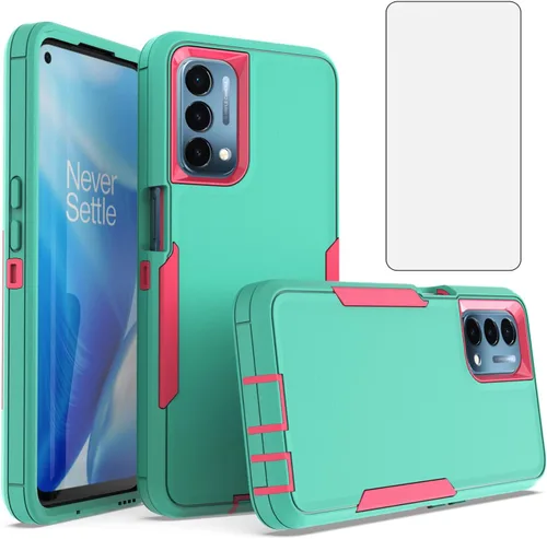 Vista 9 de Asuwish Funda protectora para OnePlus Nord N200 5G con protector de pantalla y accesorios de celda híbridos delgados de doble capa, accesorios Negro