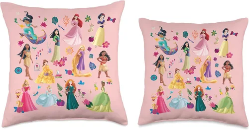 Vista 3 de Disney Almohada rosa con estampado mágico de princesa