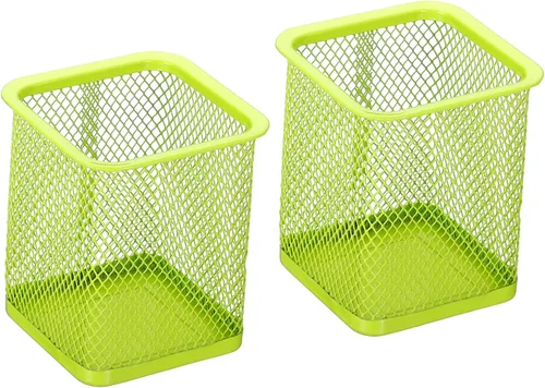 Vista 7 de PATIKIL Soporte de malla para bolígrafos, paquete de 2 soportes para lápices, cesta para lápices, organizador de casilleros de tazas, soporte