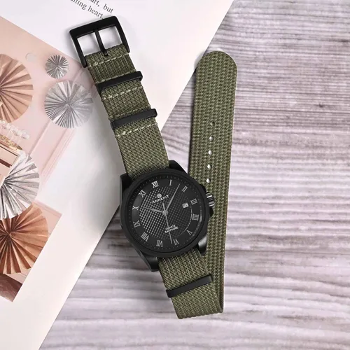 Vista 2 de ANNEFIT - Correa de reloj de nailon de 16mm 18mm 20mm 22mm, correas de reloj militares impermeables de una pieza con hebilla resistente