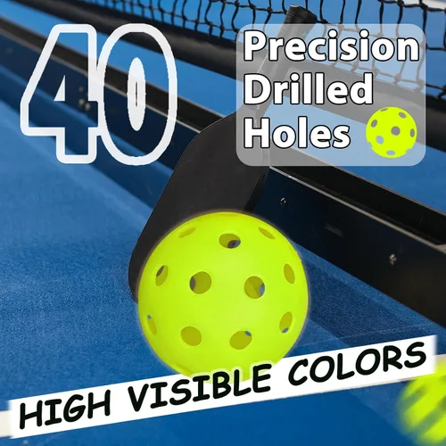 Vista 3 de Outdoor Pickleball Balls Set, USAPA Approved, 40 Hole, High Bounce True Flight, Durable for All Skill Levels