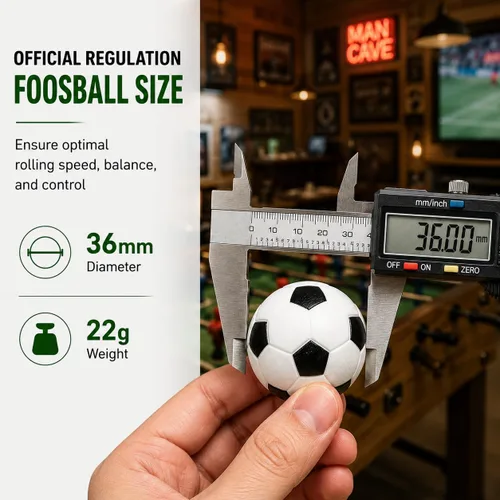 Vista 5 de HUJI - Pelotas de futbolín de fútbol de mesa, tamaño reglamentario de 1.417 in