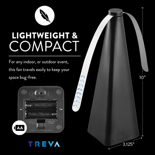 Vista 5 de Treva Ventilador disuasorio de insectos con cuchillas holográficas para eliminar insectos, mosquitos y moscas, ventilador de mosca alimentado por