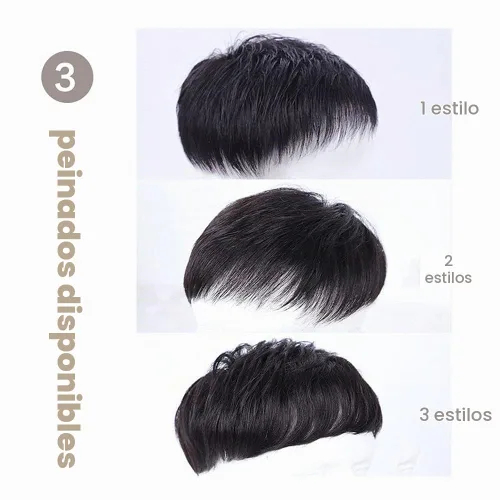 Vista 4 de Pelo corto para hombre, cabello humano real, clip en piezas de cabello para cubrir la pérdida de cabello blanco, tupé de 6.3x7.1 in, hecho a mano