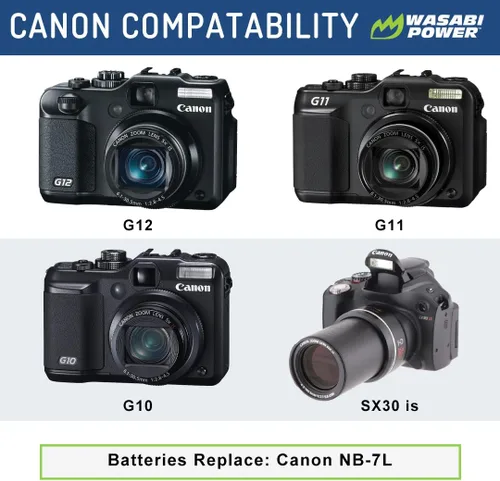 Vista 2 de Wasabi Power Batería para Canon NB-7L y Canon G10, G11, G12, PowerShot SX30 es