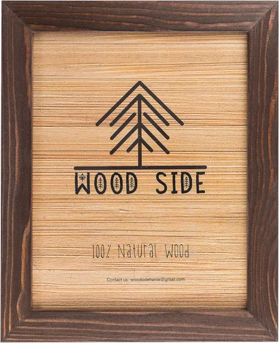 Vista 14 de Marco de fotos de madera rústica de 11 x 14 – 100% madera maciza natural ecológica envejecida para montaje en pared, color azul