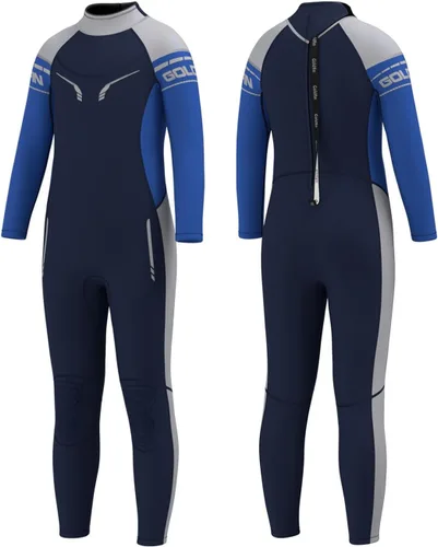 Vista 9 de Goldfin Traje de neopreno para niños y niñas, 0.118 in de neopreno con cremallera trasera que mantiene el calor para agua fría, natación, buceo