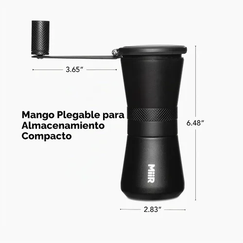 Vista 3 de MiiR Nuevo molinillo manual estándar, molinillo de café manual, molienda de precisión, seis ajustes ajustables, rebabas de acero inoxidable