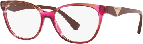 Vista 2 de Emporio Armani EA3172 - Lentes de sol para mujer, diseño de ojo de gato, color rosa a rayaslente demo, 2.126in, Rayado RosaLente Demo