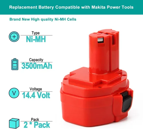 Vista 2 de CREABEST Paquete de 2 baterías de 3.5Ah Ni-MH 14.4V compatibles con 1434 1420 1422 1433 PA14 1435 1435F 192600-1 193985-8 192699 193157-5 193158-3