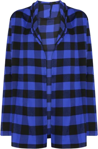 Vista 3 de Women's Long Sleeve Open Front Cardigan Buffalo Plaid Knitted Tops Shirts