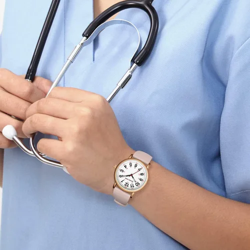 Vista 7 de GOLDEN HOUR - Reloj de enfermera impermeable para profesionales médicos, estudiantes, mujeres y hombres, esfera luminosa de fácil lectura, 24 horas