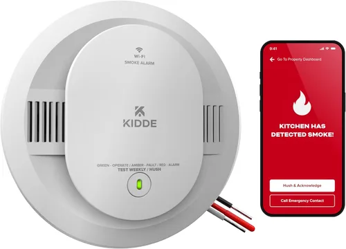 Vista 14 de Kidde Detector inteligente de humo y monóxido de carbono habilitado por la aplicación Kidde con cableado, respaldo de batería AA, alertas de voz