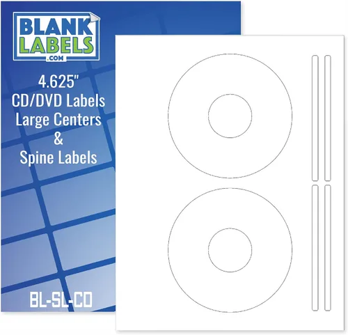 Vista 11 de Etiqueta imprimible para CD/DVD Compatible con discos estándar Cantidad de 20 discos, 40 lomo 10 hojas en total Blanco mate permanente