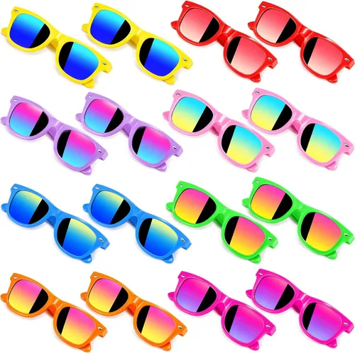 Vista 10 de INNOCHEER Gafas de sol de fiesta para niños con protección UV400, gafas de sol de neón para niños y niñas, gran regalo para recuerdos de fiesta