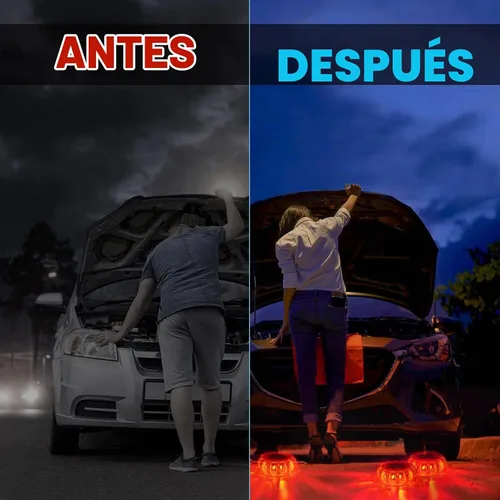 Vista 5 de HEIGPAN GP904B - Kit de luces LED recargables para carretera, luces de emergencia, advertencia de tráfico de coche, faro, disco intermitente, 9