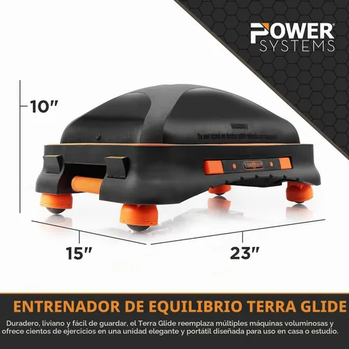 Vista 2 de Terra Glide - Tabla de equilibrio y rodillo para abdominales Entrenador de núcleo inflable con ruedas giratorias y asas emergentes Rueda