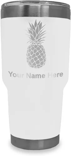 Vista 12 de LaserGram Vaso aislado al vacío de 20 onzas, piña, grabado personalizado incluido (negro)