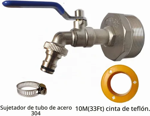 Vista 8 de Grifo de tambor de 2 "grifo de barril de acero inoxidable 3/4 "salida
