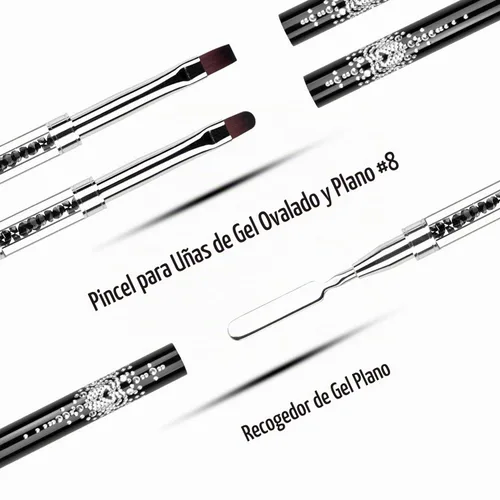 Vista 3 de 2 cepillos de uñas de gel y recogedor de uñas de gel de doble punta