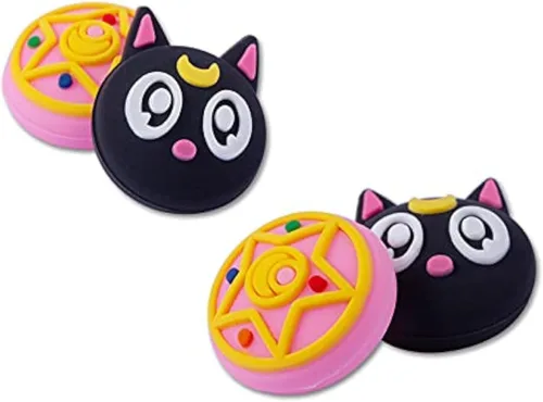 Vista 7 de PERFECTSIGHT 4 tapas de agarre de pulgar compatibles con consola Nintendo Switch/OLED/Lite, funda de botón analógica 3D de silicona suave Kawaii