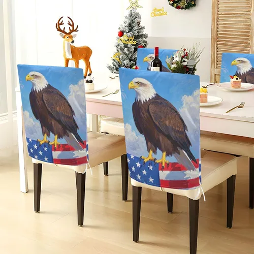 Vista 4 de 4th of July Independence Day Brown Bird Decorative Chair Protectors Covers for Family Gatherings Removable Office Seat Cover forro para sillas