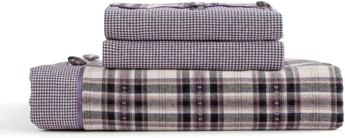 Vista 7 de Simple&Opulence Juego de funda de edredón 100% algodón teñido con hilo a cuadros, juego de ropa de cama de 2 piezas, incluye 1 funda de edredón y 1