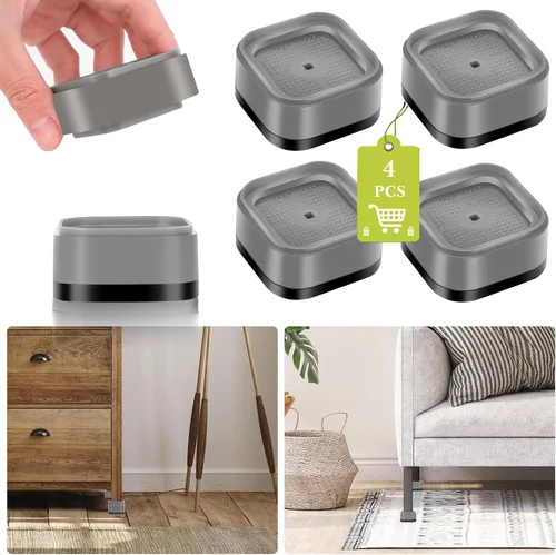Vista 50 de Paquete de 12 elevadores de muebles de 1, 2 o 3 pulgadas, elevadores de cama ajustables resistentes para mesa, escritorio, sofá, silla, gabinete