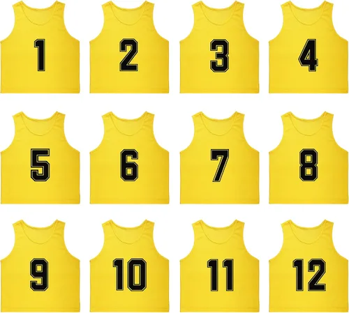Vista 7 de Juego de 12 chalecos de fútbol numerados (1-12) con bolsa de transporte