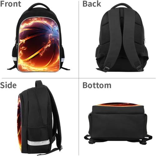 Vista 9 de Mochila para niños con patrón múltiple en la escuela primaria, A3-librero-baloncesto, Grande, Mochilas Daypack