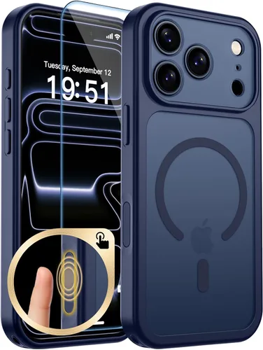 Vista 192 de zapica Funda magnética para iPhone Air, con protector de pantalla de vidrio templado, compatible con MagSafe, translúcida mate, a prueba de golpes