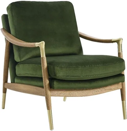 Vista 13 de Modway Langford - Sillón de terciopelo resistente a las manchas, silla de terciopelo moderna de mediados de siglo con marco de madera, silla