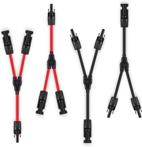 Vista 9 de Conectores solares en Y, adaptador paralelo de cable de 10AWG para panel solar (Rojo y Negro)