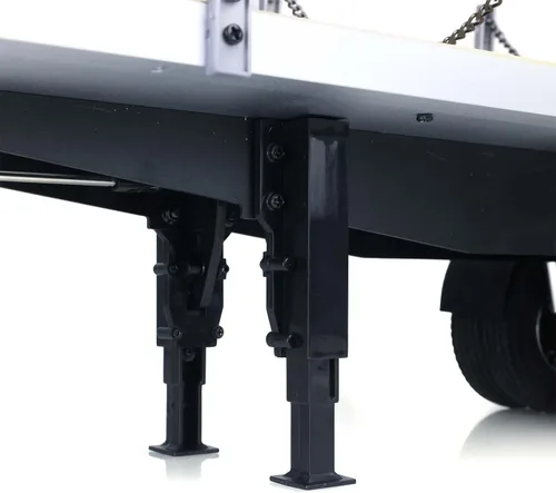 Vista 7 de Camión semirremolque de cama plana con tractor RC 1/14 2 ejes compatible con el modelo de vehículo de construcción Tamiya DIY
