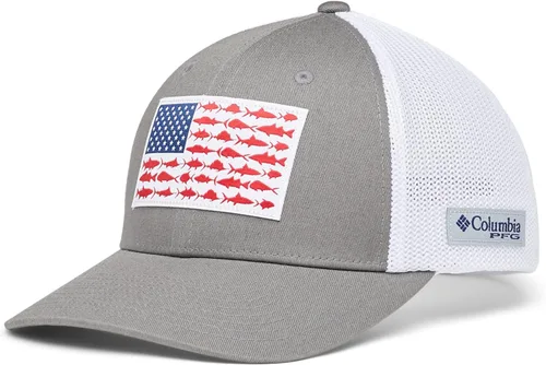 Vista 4 de Columbia Gorra de malla PFG con diseño de bandera de peces de Canadá